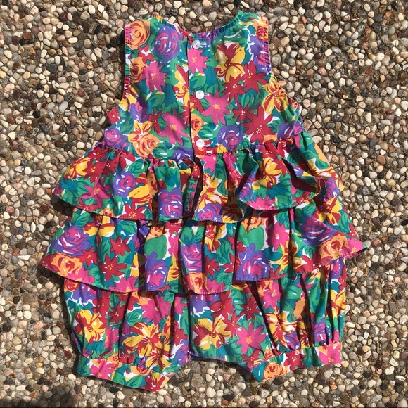 Vintage Tiny Town 18M Multicolor Floral Romper - Picture 4 of 7